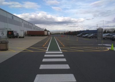 amazon warehouse crosswalk and parking lot design