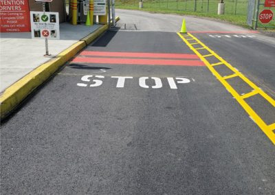 industrial park guard stop line painting and signage