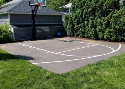 half cout basketball line painting