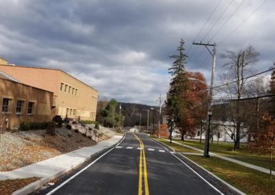 College campus line painting and lot design with crosswalk