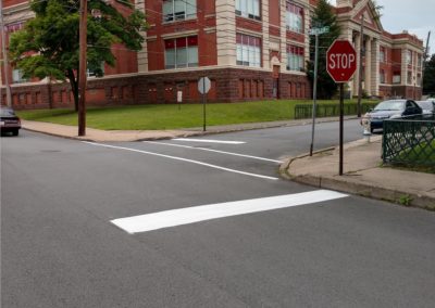 stop bar and cross walk line painting
