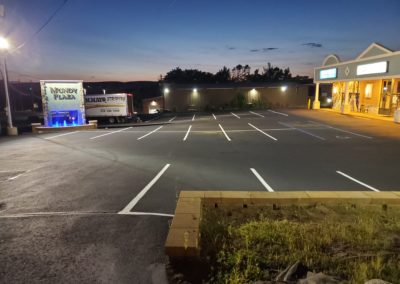 uneven lot line painting and commercial striping design