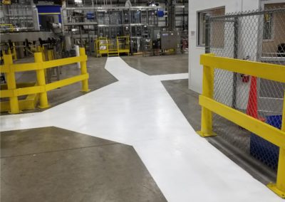 inside warehouse line painting safety