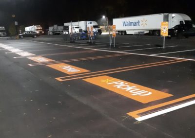 commercial retail lot design with pickup line striping